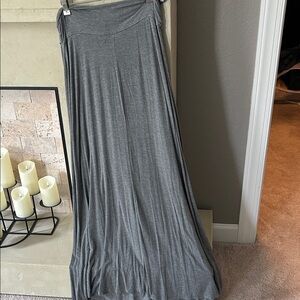 Merona Gray Maxi Skirt with Fold-Over Waistband